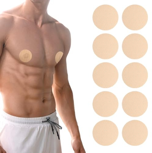 YBEATY 300 Pcs Marathon Run Gear Nippel Reibungsverhütung Herren Unsichtbare Nippelpads wasserdichte Unsichtbare Brustwarzenabdeckung Atmungsaktiv Hypoallergen Nackt Farbe Nippelabdeckung