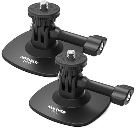 NEEWER 2PCS Supports Adhésifs Compatibles avec Insta 360 GoPro DJI AKASO, Support de Casque de Voiture Flexible à 180° pour Enregistrement Vidéo POV et Streaming Direct, pour Accessoire 1/4, CA159