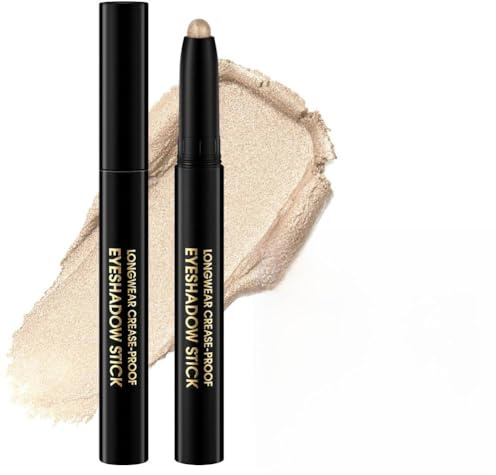 BUTBU Ögonskuggspinne, matt och glänsande ögonmakeup, långvarig formel, krämig texturpinne, mjuk och lätt att blanda, vattentät ögonskugga makeup, för helgdagar och jul (04)
