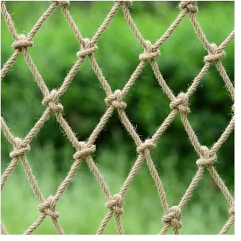 Child Safety Climbing Net - 1.5Mx3M Jute Rope Mesh for Stairs Fencing Ceiling Decoration Anti-Bird Deer Chicken Protection 6MM Diameter 10x10CM Grid
