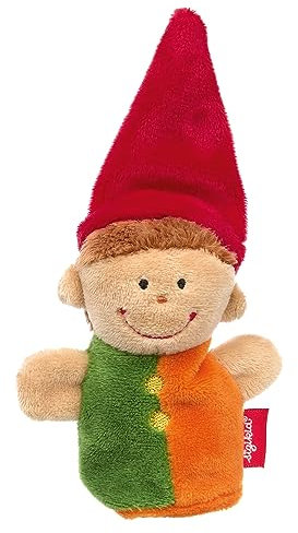 SIGIKID Fingerpuppe Kasperl, Plüschpuppe zum Auf-die-Finger-stecken, Rollenspiel, Geschichten erzählen, Spielen, für Kinder ab 6 Monaten, Art.-Nr. 43001, mehrfarbig 10 cm