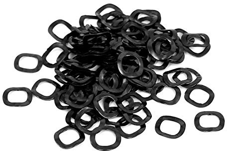 sourcing map Rondelle Ondulée ressort Noir Métal Crinkle 8mm x 13mm x 0.3mm 100pcs