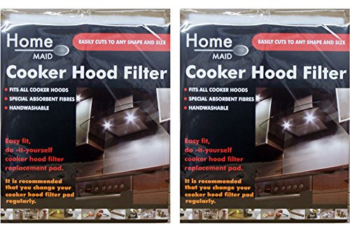 2 x Large Universal Cooker Hood Filter Pad Extractor Fan Handwashable Cut To Size