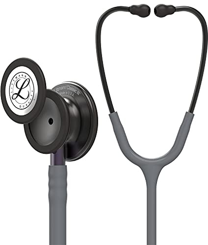 Littmann Classic III Estetoscopio Profesional, 5873, Tubo Gris | Pieza torácica Smoke, vástago gris violeta y arco Smoke. Para médicos, enfermería y estudiantes de medicina