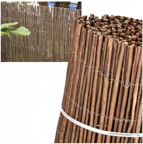 Suinga Valla de Mimbre Gruesa 1x5 metros | Cañizo Jardin natural | Cerramiento de Mimbre 85% Ocultación | Valla Decorativa de Mimbre natural