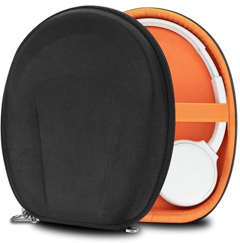 Geekria Shield Headphones Case Compatible with Sony WH-XB700/CH520/CH500, MDR-ZX600, Replacement Extra Hard Shell Travel Carrying Bag with Cable Storage (Black)