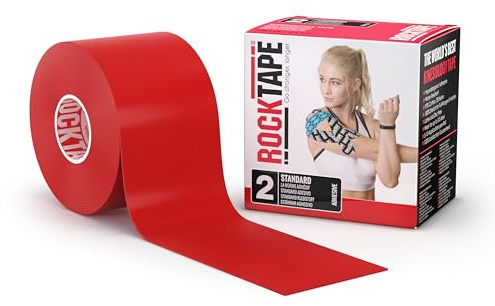 RockTape Unisex vuxen standard kinesisk tejp, röd, 5 cm x 5 m EU
