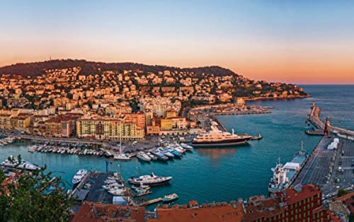 Der schöne Hafen von Nizza Frankreich Malen nach Zahlen DIY einzigartiges Leinwand Ölgemälde Kit Digital Painting