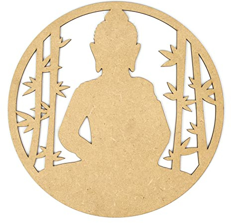 CONTRAXT Buddha Figur Holz Spirituelle deko. Mandala Budha sculpture wanddeko buddha buddhistische deko wand esoterik geschenke wall zen buddhismus deko bad nicht-metall (Buddha, MDF)
