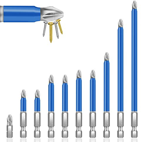 cobee Magnetic Screwdriver Bit Set, S2 Alloy Steel 1/4 Hex Shank Screwdriver Bit Set Hrc58-62 Hardness for Electric Screwdriver Impact Drill Tool Accessory