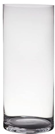 Dekoglas, Vase Zylinder Cold Cut H. 60cm D. 25cm transparent rund Glas Hakbijl
