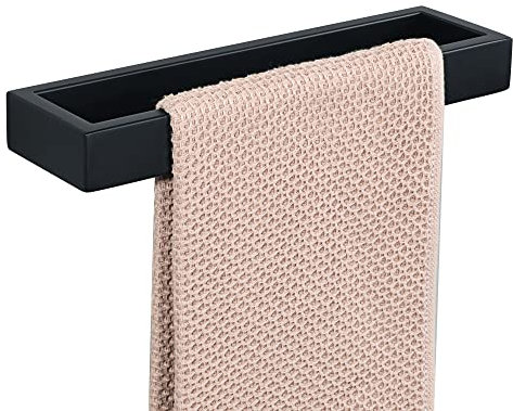 SAYAYO Handtuchhalter Schwarz 26CM Handtuchhalter Bad Handtuchstange Gästehandtuchhalter Wandmontage Edelstahl Badetuchhalter für Badezimmer und Küche