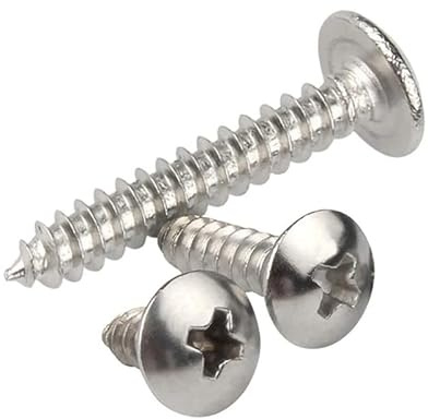 MOOPW Edelstahl 304 Kreuzschlitz Runder Kopf Holzschrauben | Mushroom Spitzschwanz Selbstschneidend Schrauben M4 x 40mm 40 Stk