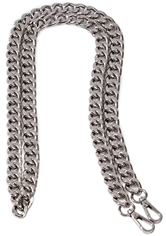 Xiazw Schöne Taschenkette Geldbörsen Schulterriemen Kette Schultergurt Crossbody Taschengurt Ersatz Zubehör Charm Dekoration (Silber,66 cm)