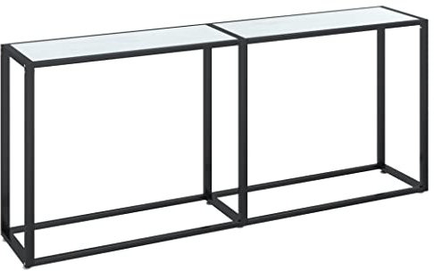 vidaXL Konsolbord vit marmor 180x35x75,5 cm härdat glas, avlastningsbord, bord, sidobord, hallbord, småbord, sido bord
