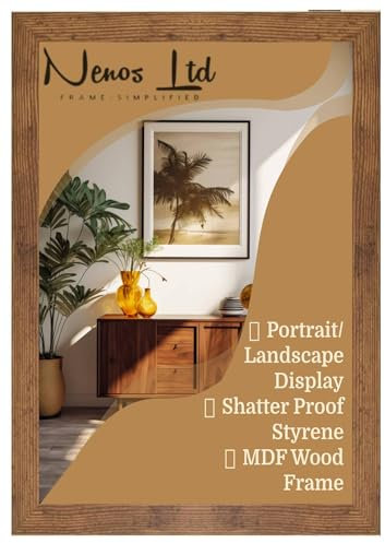 NENOS LTD Large Poster Frame Rustic 45X60 CM Photo Picture Poster Frame Portrait & Landscape Display Frames for Wall Decoration Canvas Paintings Art Gallery