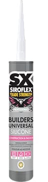 SX Siroflex Builders Universal Silicone Clear – Low Modulus Neutral Curing Odourless Providing Adhesion and Resistance to UV Weather – 310ml