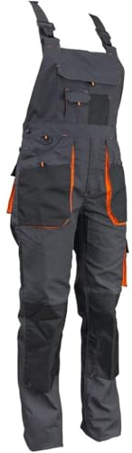 Luckyberg Herren Latzhose, Arbeitshose viel funktionale Taschen. Arbeitslatzhose Herren Größe: 44-62