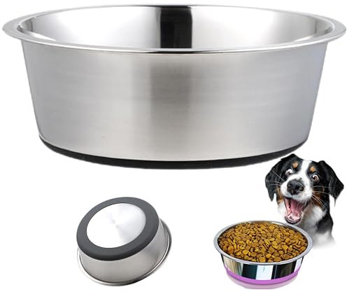 Decyam Dog Bowls Large, Stainless Steel Pet Bowl With Non-slip Silicone Base, Dog Food Bowl, Dog Water Bowl, Dishwasher Safe, Easy to Clean, 1750ml