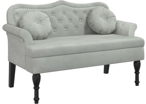 vidaXL Bank mit Kissen Hellgrau 120,5 x 65 x 75 cm Samt