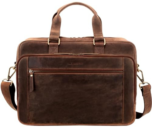 Marc Peter® Laptoptasche Seattle I Leder Umhängetasche für 15.6 zoll Laptop I Aktentasche für Notebook I Tasche für Damen und Herren