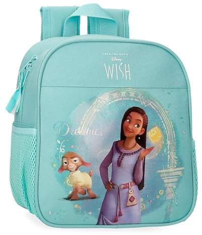 Disney Joumma Wish Dreamer Sac à Dos préscolaire Adaptable à Chariot Bleu 21 x 25 x 10 cm Polyester 5,25 L, Bleu, Talla única, Sac à Dos préscolaire Adaptable au Chariot