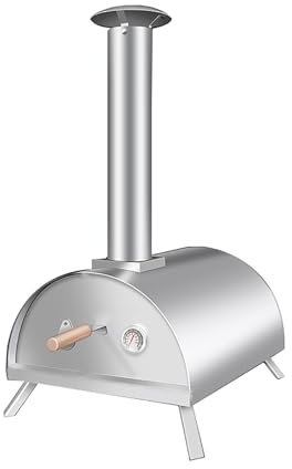 ZXTRYBHD Horno de Leña, Pizza Oven para Exteriores, Horno de Pizza de Encimera de Acero Inoxidable, Horno Pizza Leña para Cocinar en el Jardín al Aire Libre