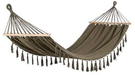 Decor Space Hängematte Juan mit Stoffsitz und Holzstab für Außen und Garten (grün)