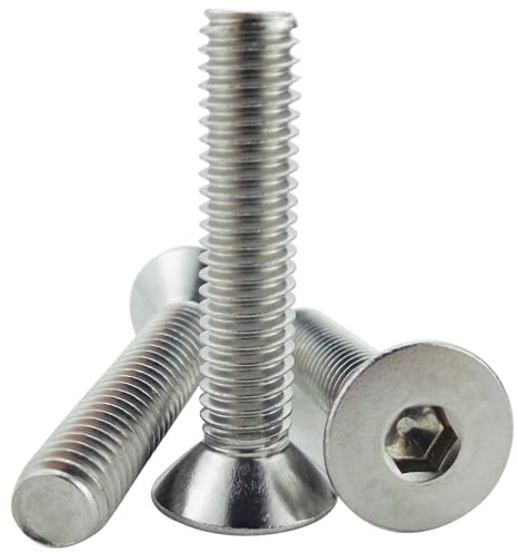M6 Senkkopfschrauben Edelstahl,20 Stück Schrauben M6 Senkkopf M6 x 30mm Senkkopfschrauben Innensechskant Schrauben Vollgewinde A2 -V2a Senkschraube Edelstahlschrauben