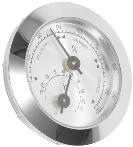 Mini Violin Hygrometer Digital Humidity and Temperature Meter | Zinc Alloy ABS Silver Sleek Style, 20-100% Humidity and 25-55°c Temperature Range, Musician Use