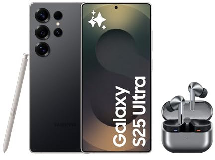 SAMSUNG Galaxy S25 Ultra 512GB Titanio Negro + Galaxy Buds3 Pro - Móvil con IA, Galaxy AI, Dual SIM con Auriculares inalámbricos