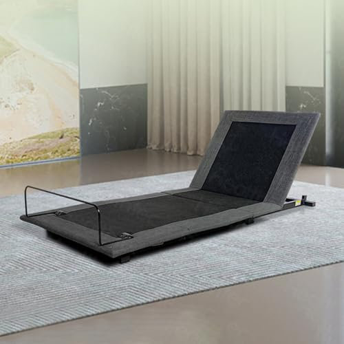 KYUERWK Verstellbarer Lattenrost mit Drahtloser Fernbedienung, Separate Kopf-/Fußanhebung, Stabiles Metall, Elektrischer Bettrahmen(120x200cm)