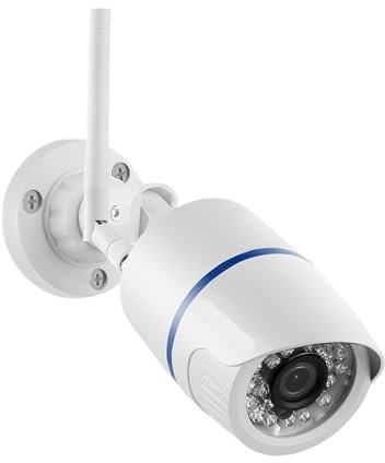 KKENZA Telecamera IP 4MP 1080P Telecamera di Sicurezza Domestica Wi-Fi Esterna Telecamera di sorveglianza Wi-Fi Bullet Impermeabile IP Video HD Camara(US Plug_1080P with 12V Power)