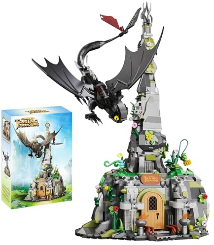 Drachen-Trainingsburg Bausteine Bausatz, Fantasie Festung aus Film und Fiktion mit Drachenfiguren, Kreatives Traumbauset für Kinder und Jugendliche, 998 Teile, kompatibel mit gängigen Marken