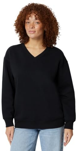 Amazon Essentials Women's Oversized V-Neck Fleece Pullover Sweatshirt