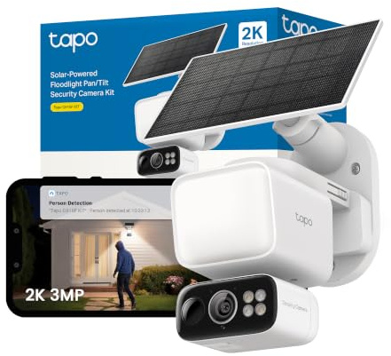 Tapo C615F KIT 2K 3MP Solar Floodlight Outdoor Security Camera Wireless | 800-Lumen Floodlight CCTV Camera, 360° AI Tracking, Solar Powered, Color Night Vision, Person/Pet Detection, No Monthly Fee