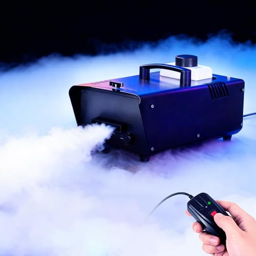 Niedrig liegende Nebelmaschine mit kabelgebundener Fernbedienung Schnelle Erwärmung Einfache Bedienung Trockeneis-kompatibel Für Bühne, Halloween, Hochzeit, Escape Room-Effekte