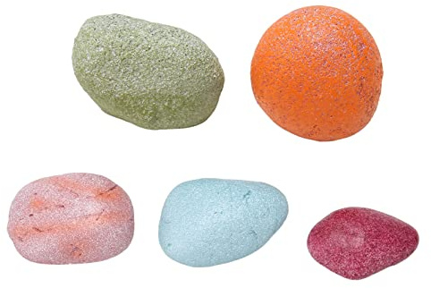 Qcwwy Decorazione Acquario Rocce di Fiume, Mini Ciottoli di Ghiaia Arcobaleno, Pietre Decorative Miste per Acquario, 5 Pezzi