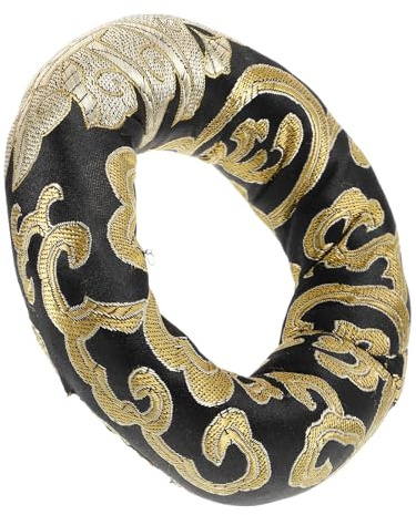 SHOWERORO Coussin pour Bol Chantant Tibétain en Coton Noir, Anneau Protecteur Léger et Facile à Transporter, pour Décoration Artisanale et Usage à Domicile