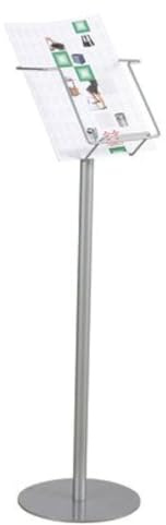 TWINCO Prospektständer 1Fach DIN A4 mit Standfuß H880xB235mm Draht silber Fachtiefe 75
