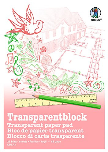 Ursus Transparenter A4-Block, 25 Blatt, Weiß