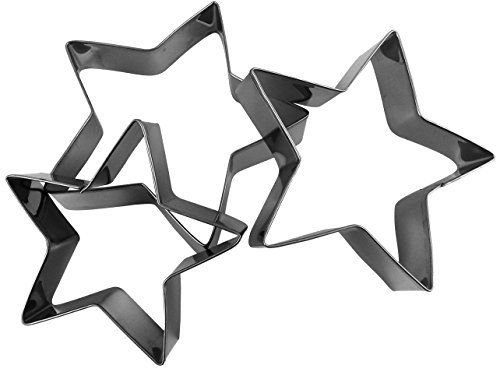 Zenker 42893 Konditorei-3 Ringe für Plätzchen der Stern (3 Maße)