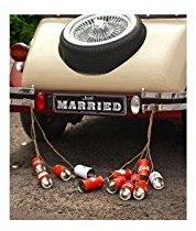5 Stk Metalldosen für Hochzeitsauto Blechdosen Autocorso Lärmdosen rot weiß Dosen Krach Feier Wedding Cans