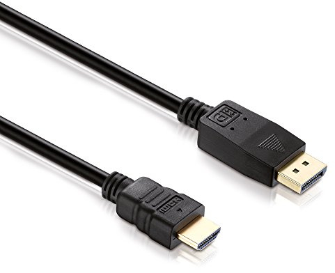 HDSupply DC055-050 Cable de conexión DisplayPort / HDMI (DisplayPort macho - HDMI macho), contactos chapados en oro, 5,00 m, negro