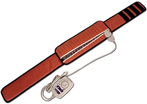 MediCrystal® Far Infrared Amethyst Belt - Adjustable FIR Heating 86-158°F - Negative Ions - 100% Jewelry Natural Crystals - High End Eco Leather - Detachable Hot Stone Pad 21”L x 8”W, Strap 64 L