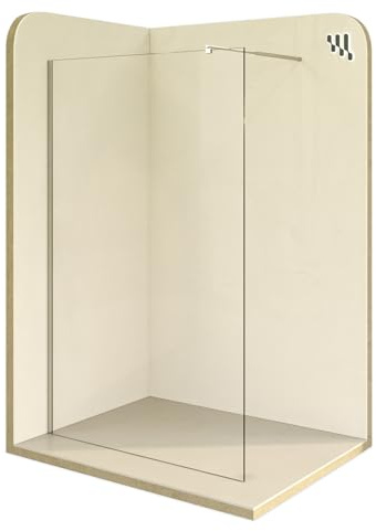 i-flair Duschabtrennung Walk In FIONA 80x200 cm Duschwand Dusche 10mm STARK aus DURCHSICHTIGEM NANO ESG Sicherheitsglas mit EDELSTAHL Wandprofil #740