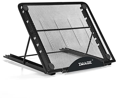 IMAGE Tablet Ständer Aluminium Laptopständer Notebook Ständer Multiwinkel verstellbare Halterung mit Gummipolster für Tablet iPad MacBook A4 Zeichenbrett 24x19cm