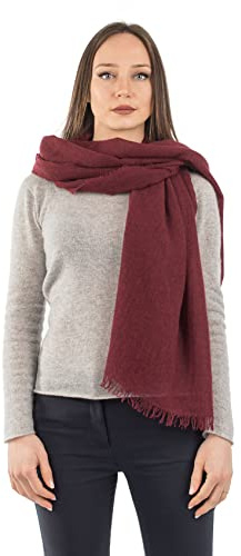 Dalle Piane Cashmere Pashmina Dam 100% Kashmir, Made in Italy, Sjal Omslagsduk, 70x200 cm, Bordeaux