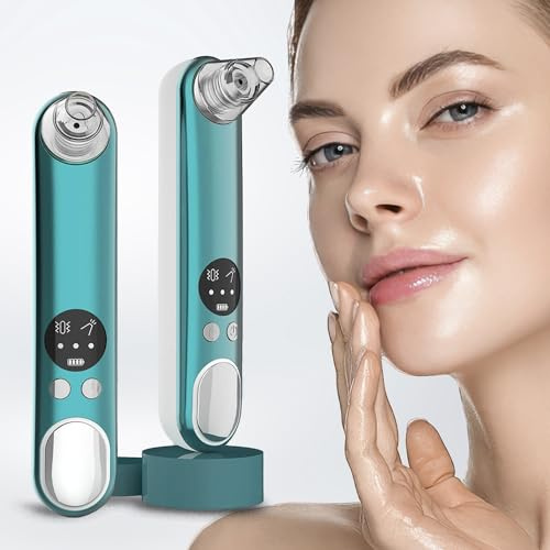 Blackhead Remover Vacuum w Ion Nutrient Infusion, Firming, Lifting & LED Display- Gentle Pore Vacuum Blackhead Remover Tool- Face Vacuum Pore Cleanser w 6 Probes & 3 Adjustable Face Suction