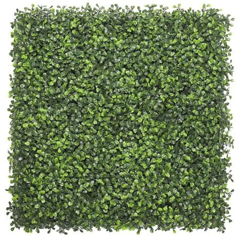 Floralcraft® 50cm x 50cm Artificial Leaves Boxwood Hedge Tile (Set of 18), Privacy Fence Screen Hedge Panels Backyard Greenery Wall Décor